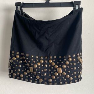 NWOT LaRok Black Studded Mini Skirt